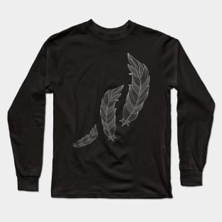 Feathers - Light Grey Long Sleeve T-Shirt